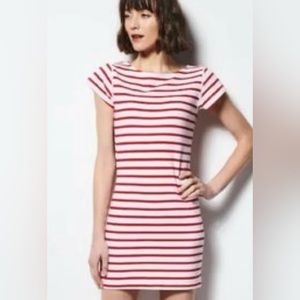 MILLY red/white stripe knit dress small preppy